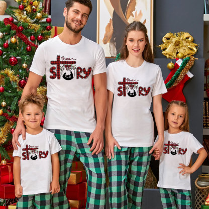 True Story Plaid Christian Christmas Family Matching Shirts