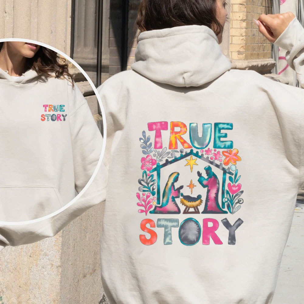 True Story Water Color Christian Christmas Fleece Hoodie Set