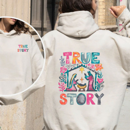 True Story Water Color Christian Christmas Fleece Hoodie Set