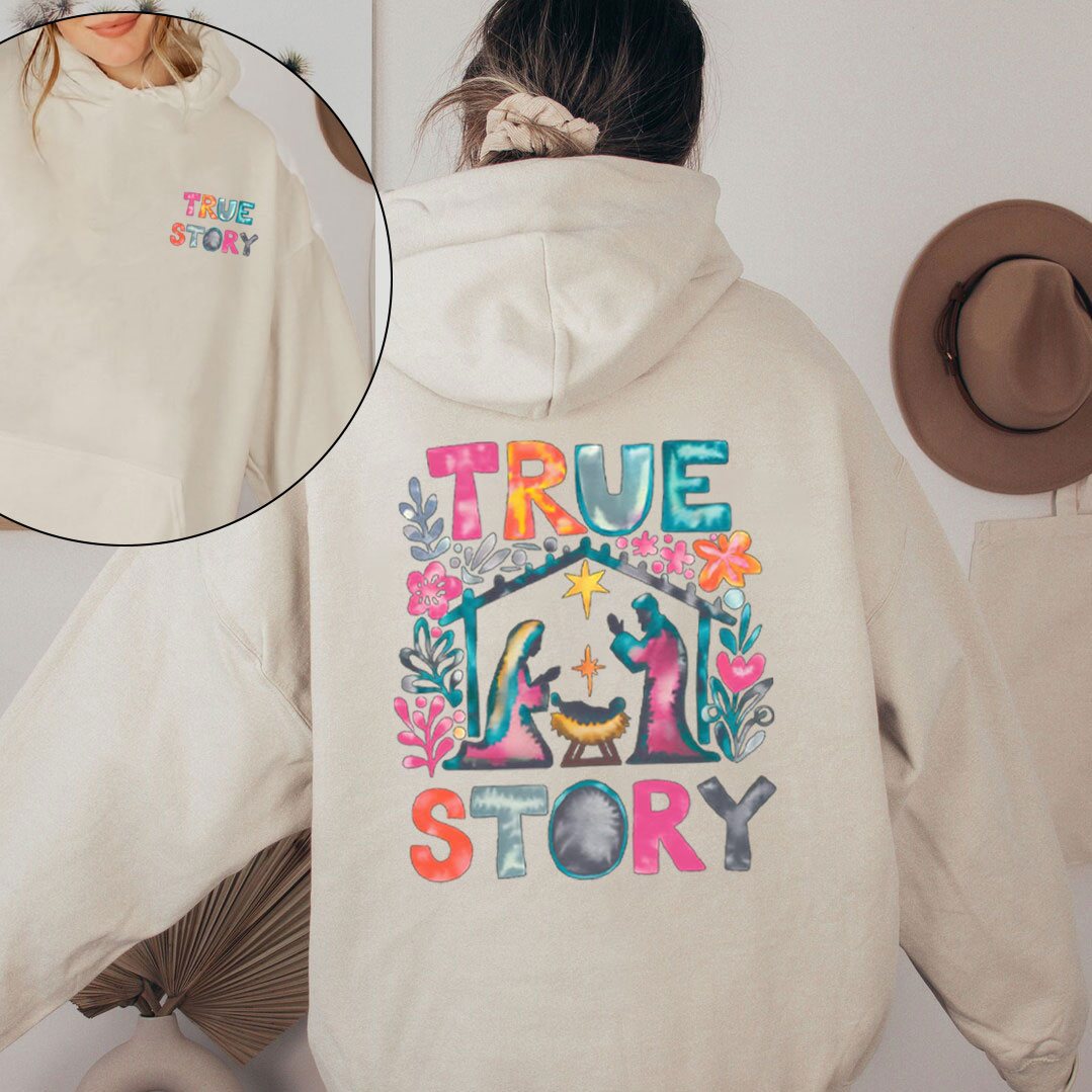 True Story Water Color Christian Christmas Fleece Hoodie Set