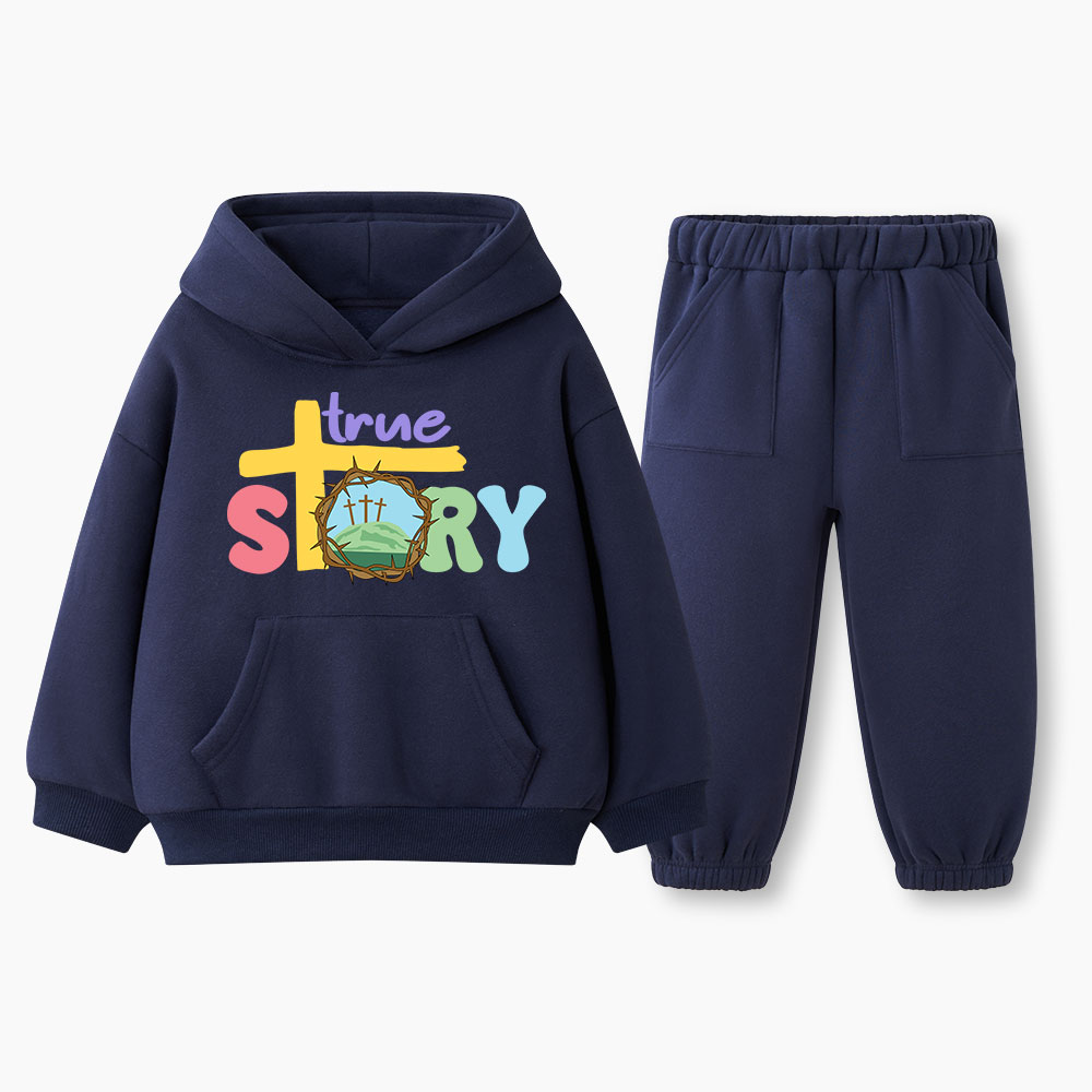 True Stroy Christian Kid Fleece Hoodie Set