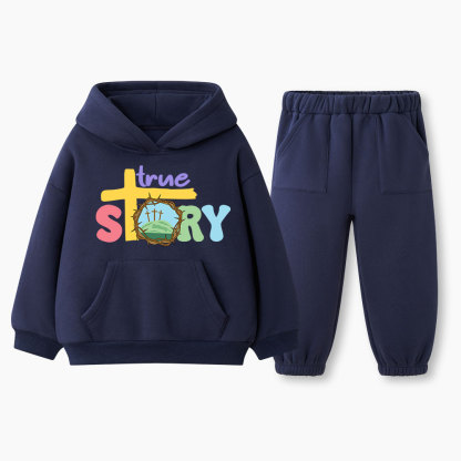 True Stroy Christian Kid Fleece Hoodie Set