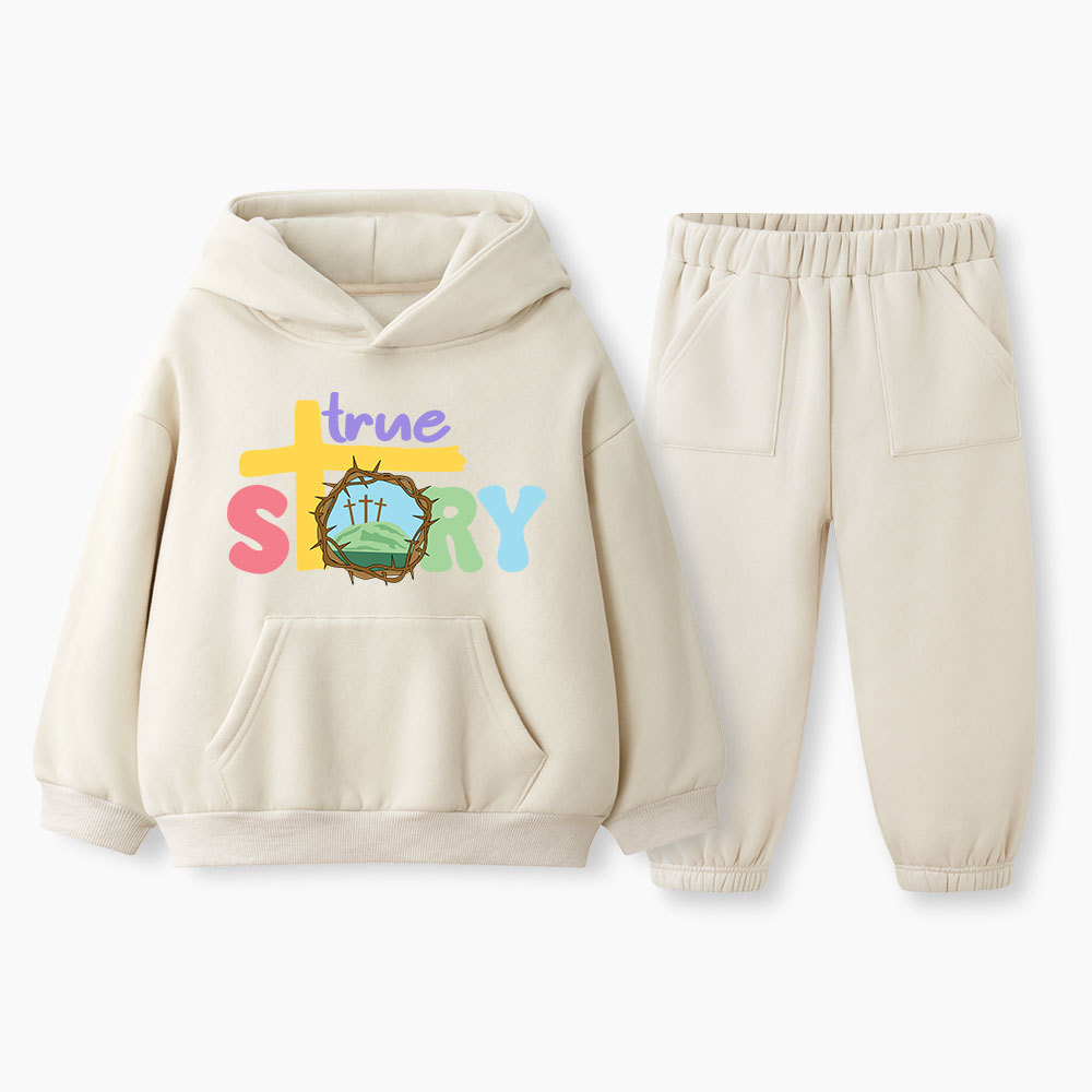 True Stroy Christian Kid Fleece Hoodie Set