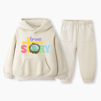 True Stroy Christian Kid Fleece Hoodie Set