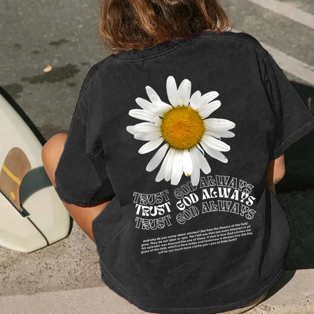 Trust God Always Christian Washed T-Shirt