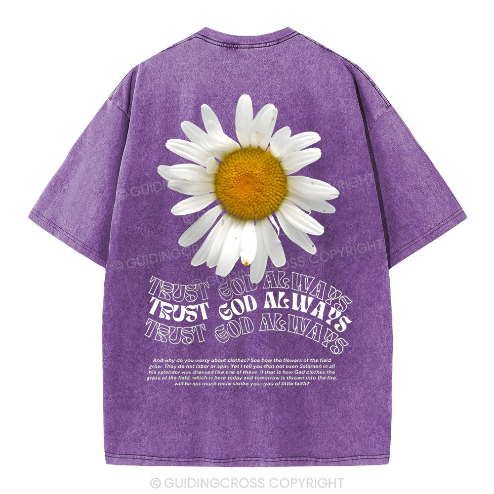 Trust God Always Christian Washed T-Shirt
