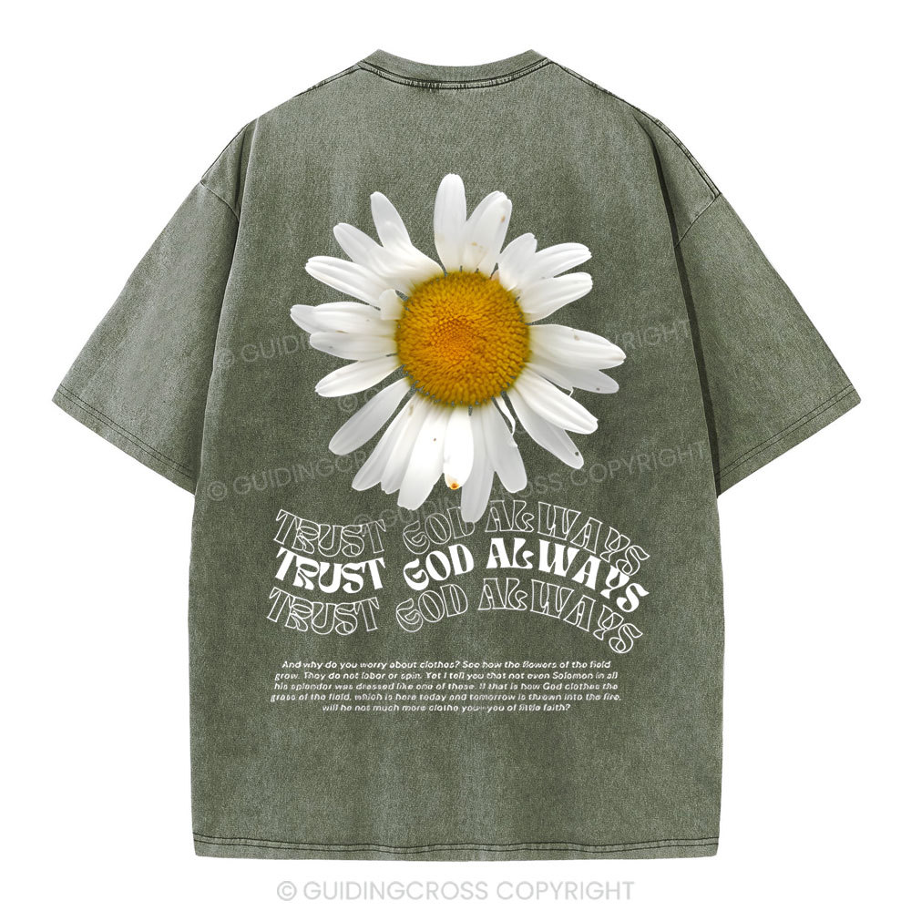 Trust God Always Christian Washed T-Shirt