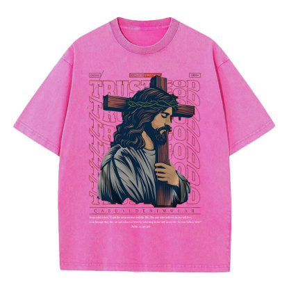 Trust God Christian Wahsed T-Shirt