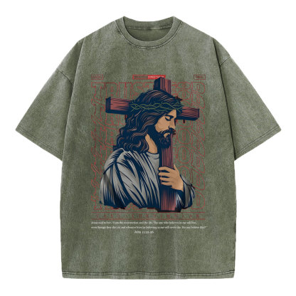 Trust God Christian Wahsed T-Shirt