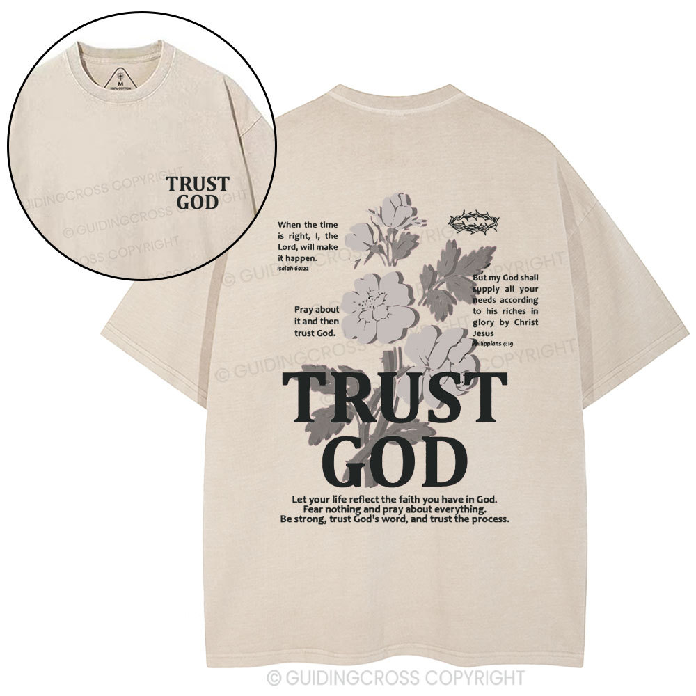 Trust God Christian Washed T-Shirt