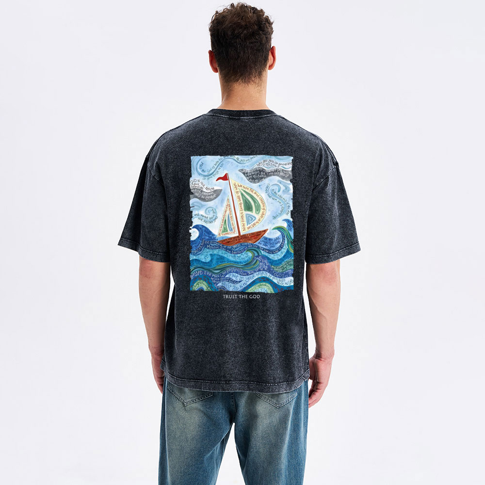 Trust God Christian Washed T-Shirt