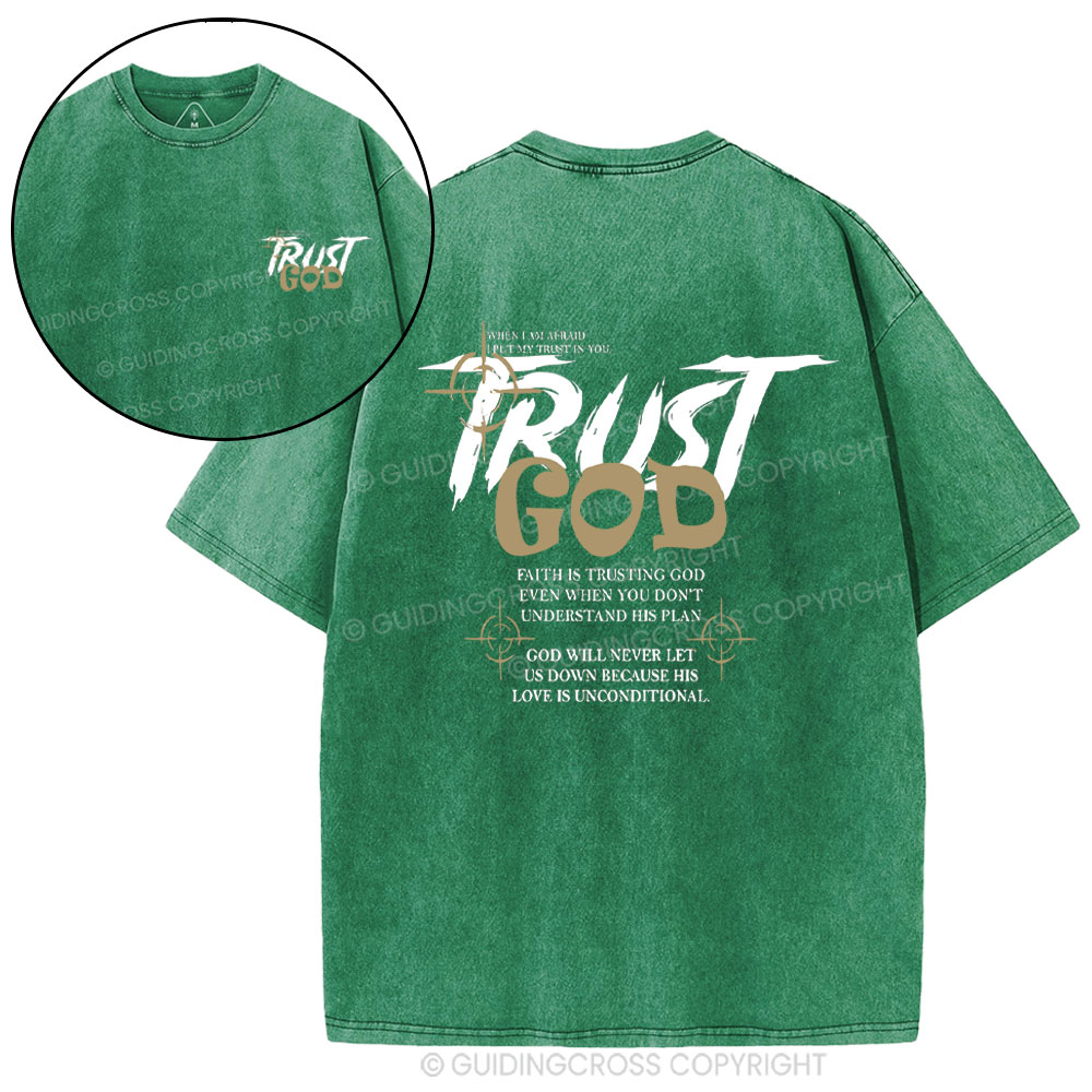 Trust God Christian Washed T-Shirt