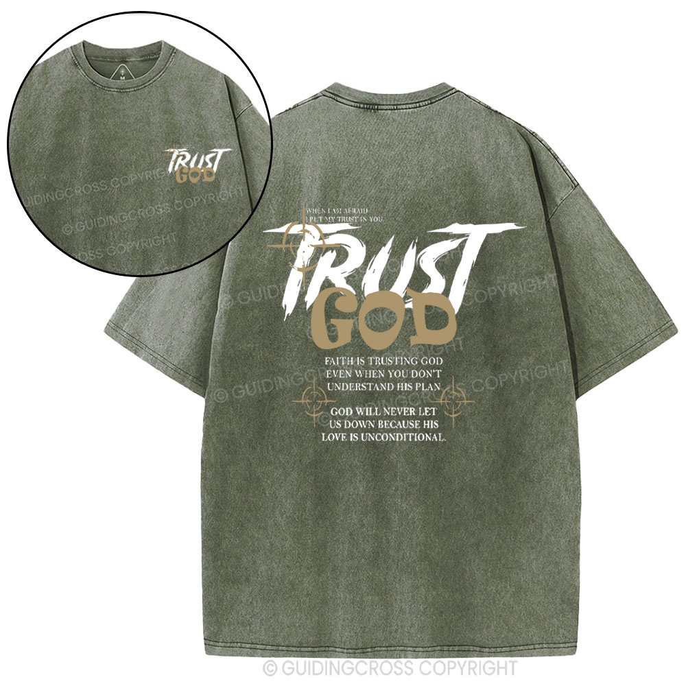 Trust God Christian Washed T-Shirt