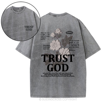 Trust God Christian Washed T-Shirt