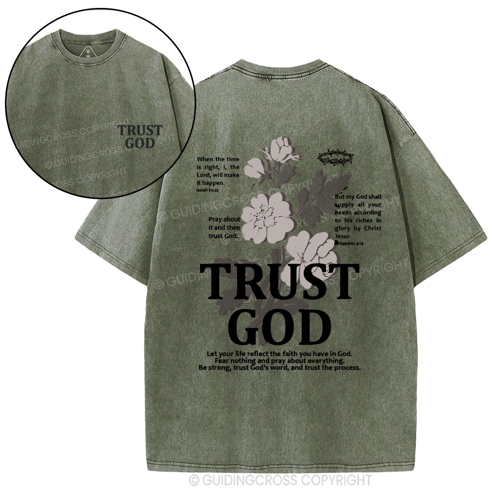 Trust God Christian Washed T-Shirt