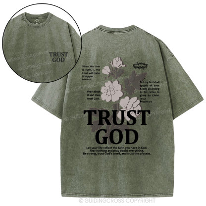Trust God Christian Washed T-Shirt