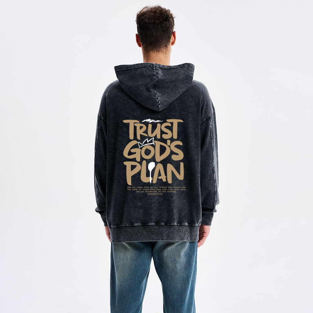 Trust God's Plan Christian Washed Hoodie