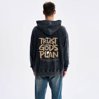 Trust God's Plan Christian Washed Hoodie