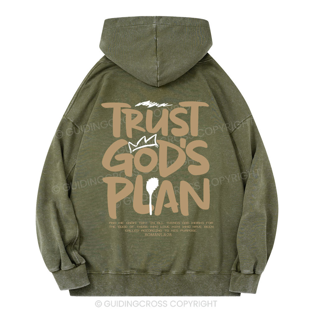 Trust God's Plan Christian Washed Hoodie