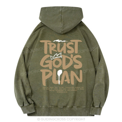 Trust God's Plan Christian Washed Hoodie