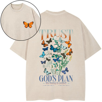 Trust God's Plan Christian Washed T-Shirt