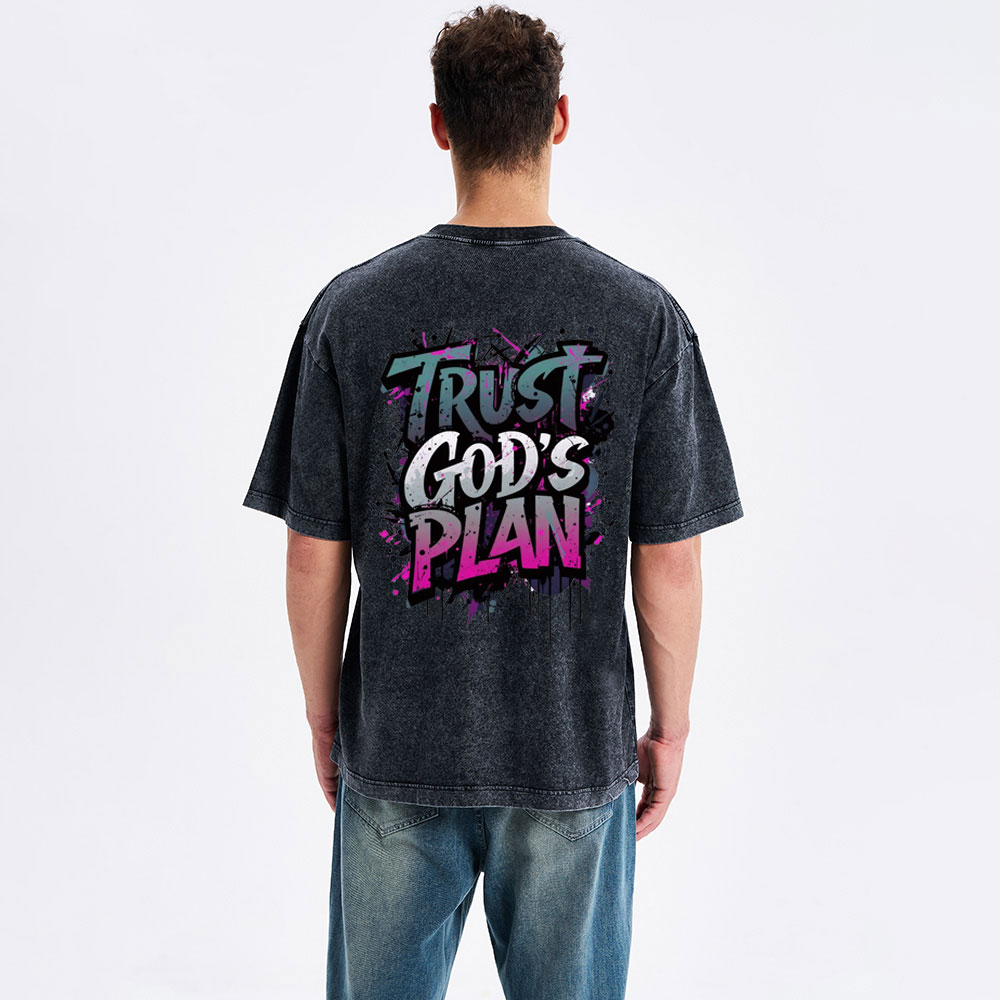 Trust God's Plan Christian Washed T-Shirt