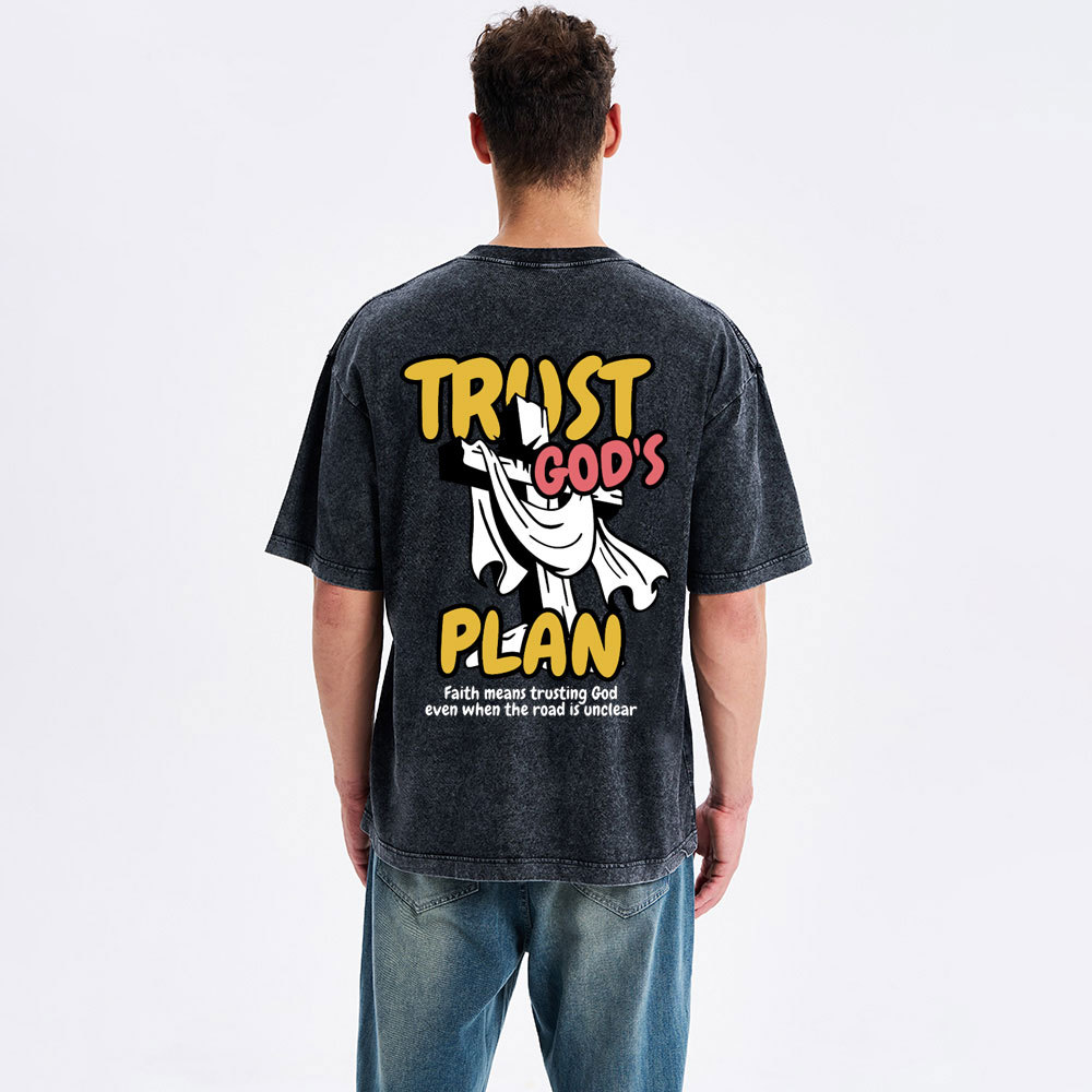 Trust God's Plan Christian Washed T-Shirt