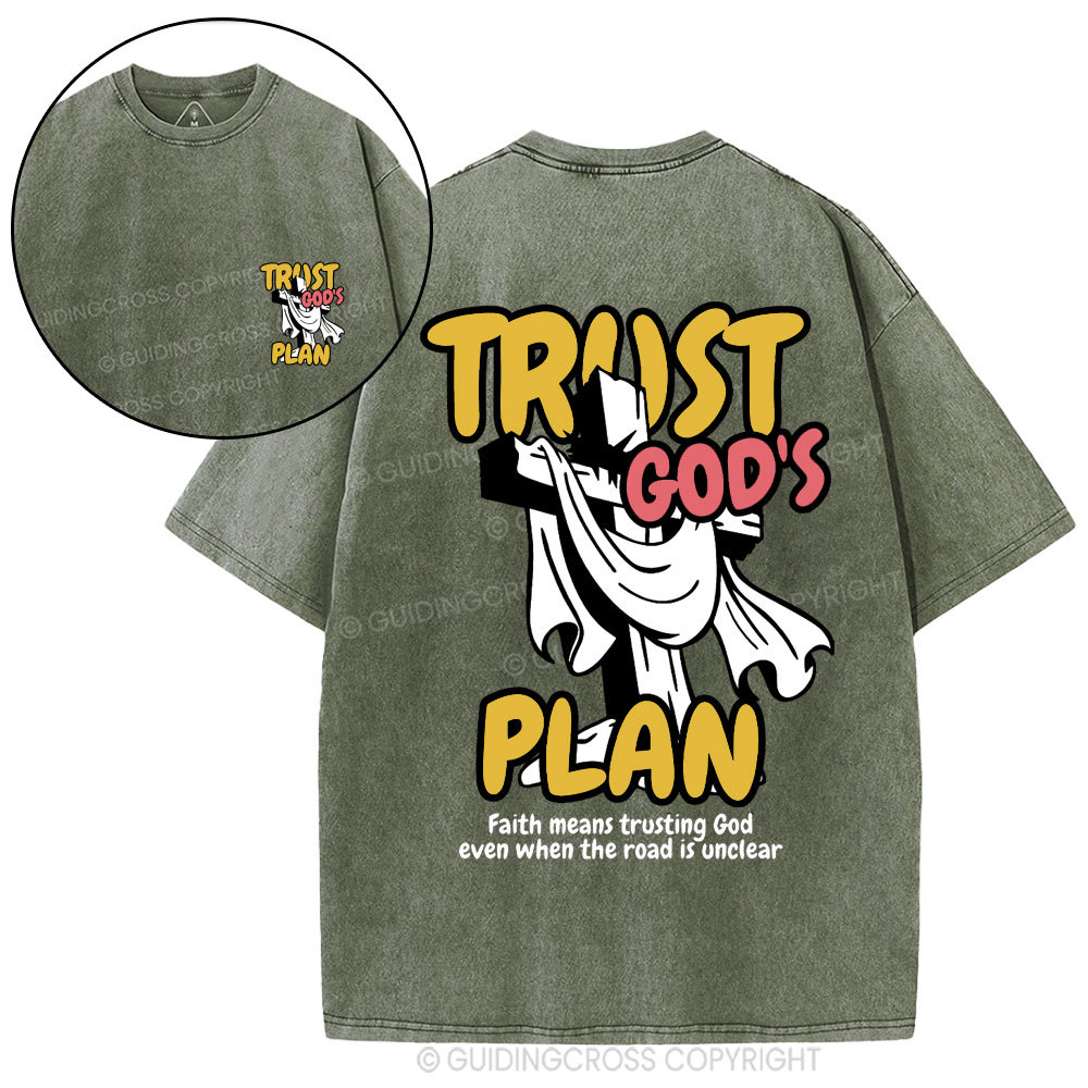 Trust God's Plan Christian Washed T-Shirt