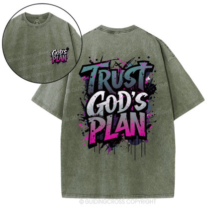 Trust God's Plan Christian Washed T-Shirt