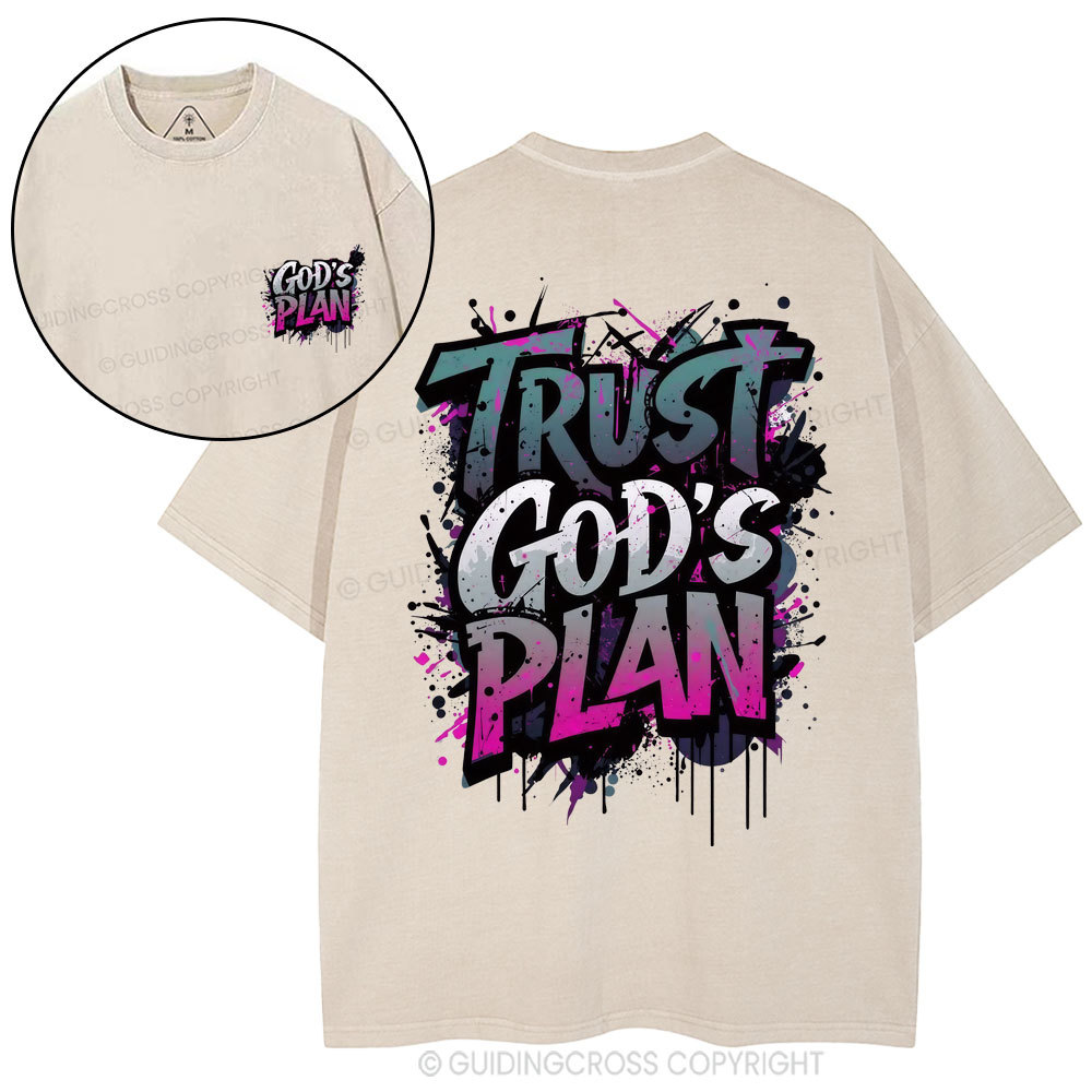 Trust God's Plan Christian Washed T-Shirt