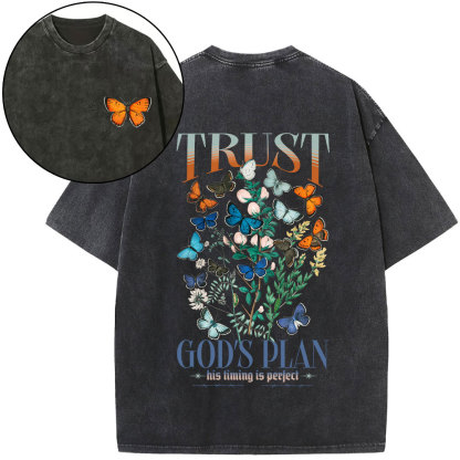 Trust God's Plan Christian Washed T-Shirt