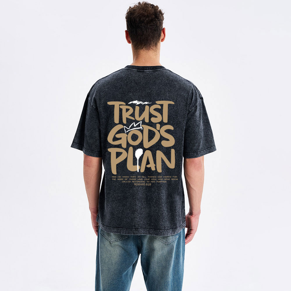 Trust God's Plan Christian Washed T-Shirt