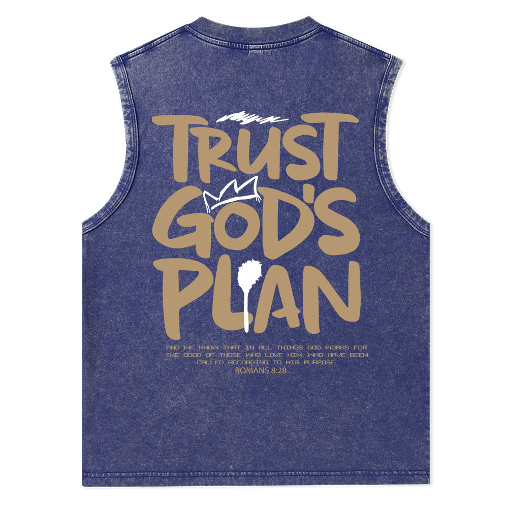 Trust God's Plan Christian Washed Tank Top