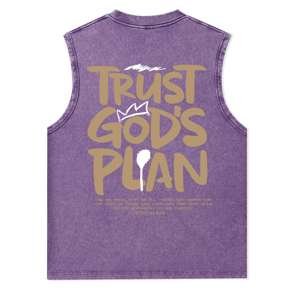 Trust God's Plan Christian Washed Tank Top