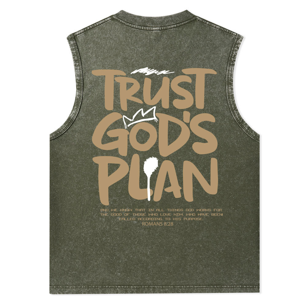 Trust God's Plan Christian Washed Tank Top