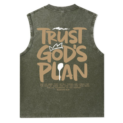Trust God's Plan Christian Washed Tank Top