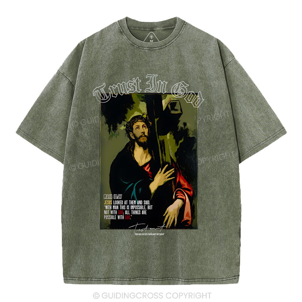 Trust In God Christian Washed T-Shirt