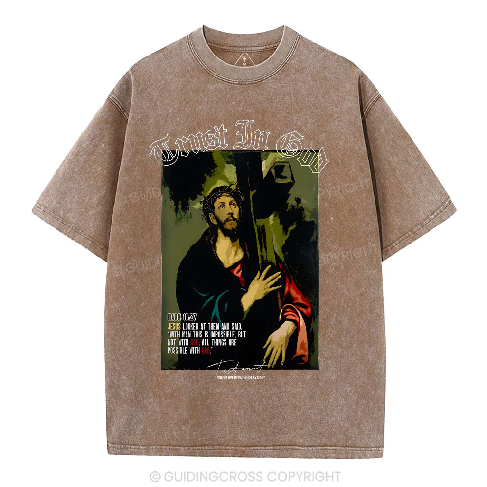 Trust In God Christian Washed T-Shirt