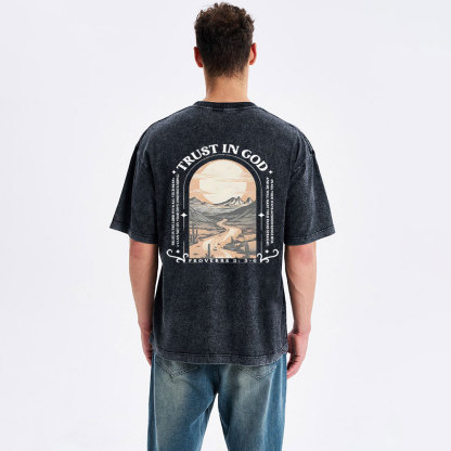 Trust In God Christian Washed T-Shirt