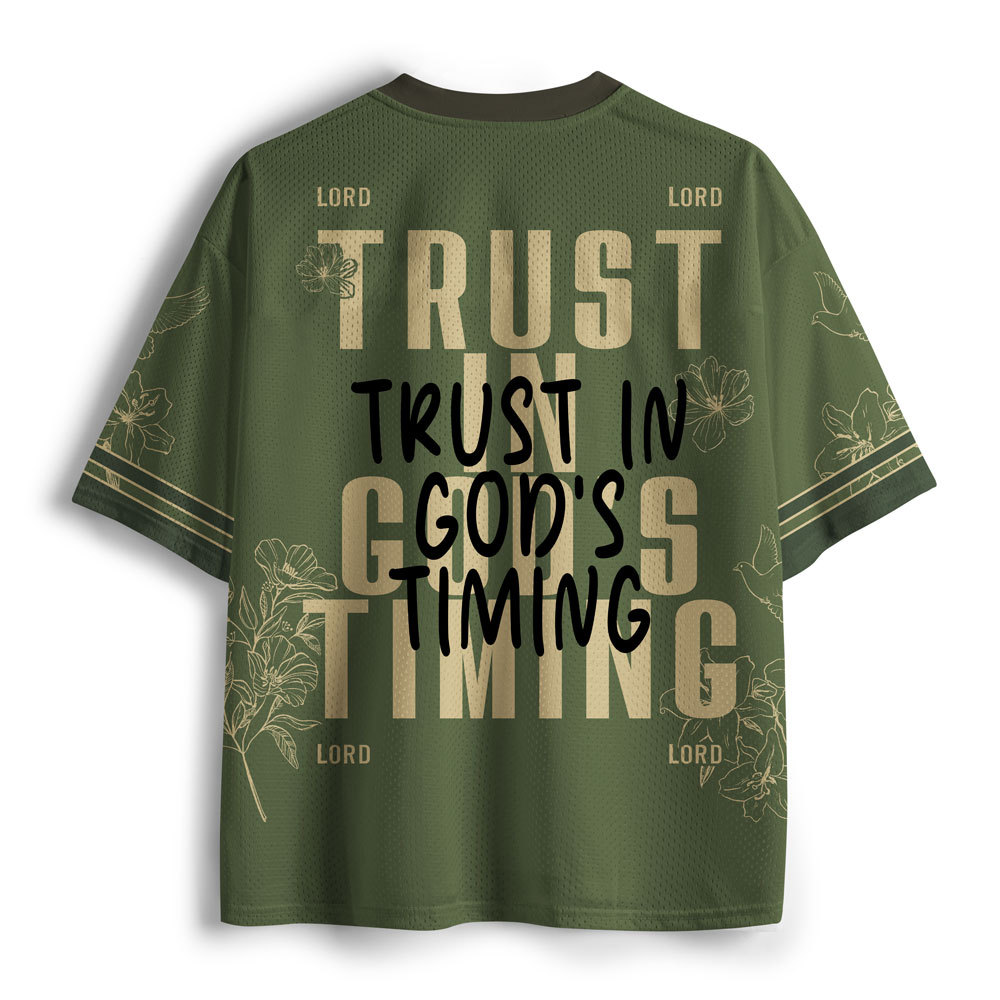 Trust In God's Timing Christian Mesh Jersey