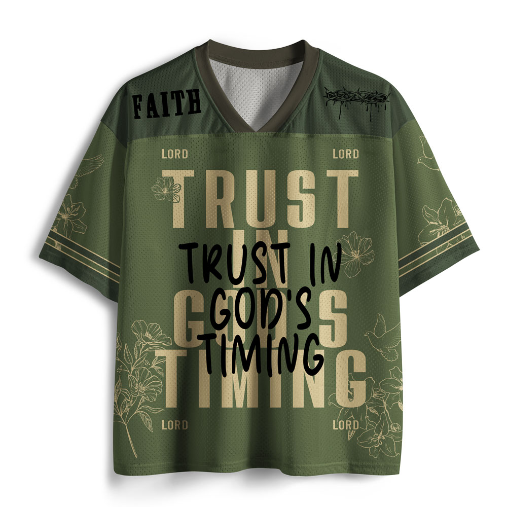 Trust In God's Timing Christian Mesh Jersey