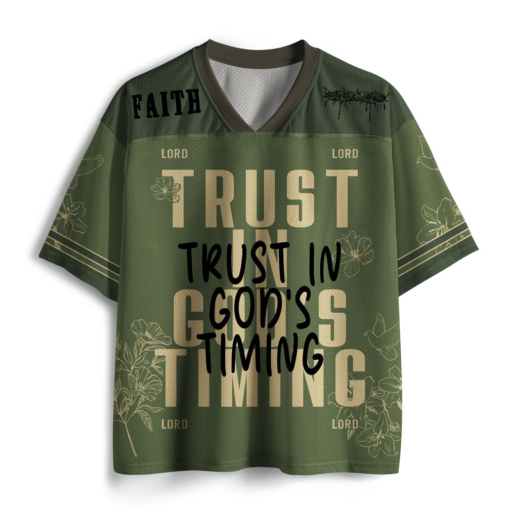 Trust In God's Timing Christian Mesh Jersey