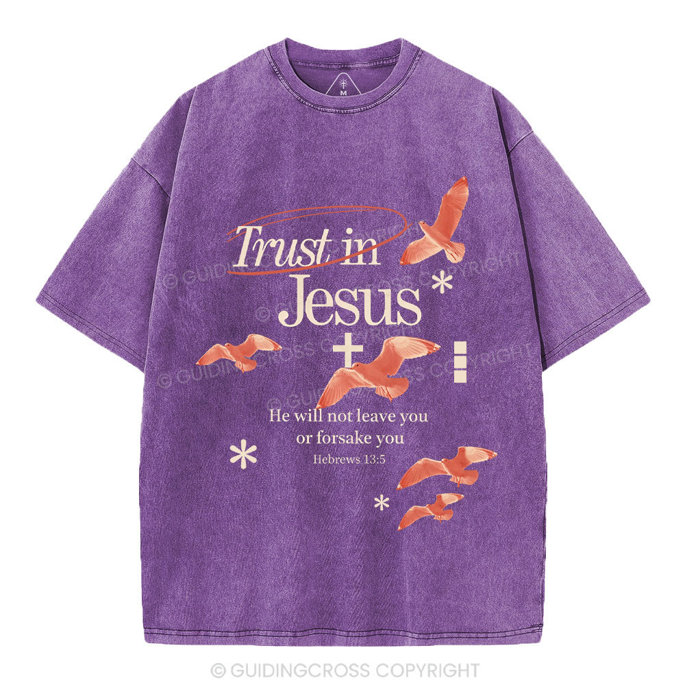 Trust In Jesus Christian Washed T-Shirt
