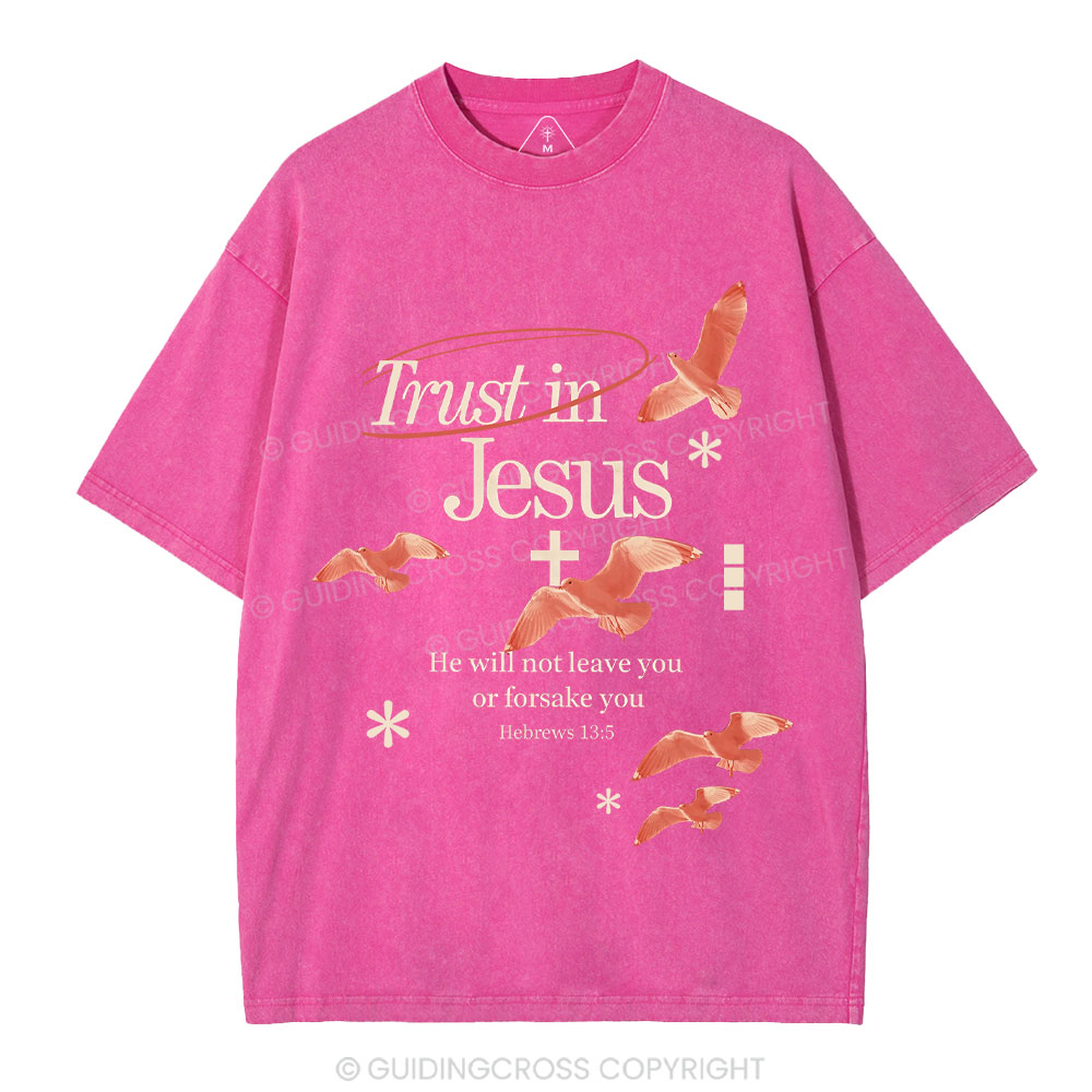 Trust In Jesus Christian Washed T-Shirt