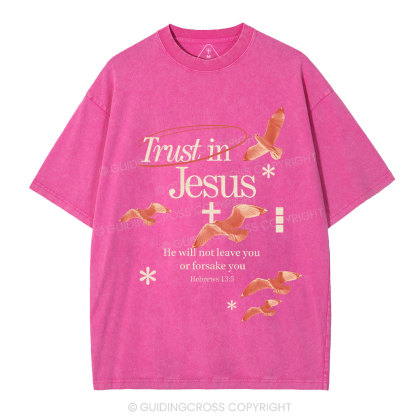 Trust In Jesus Christian Washed T-Shirt