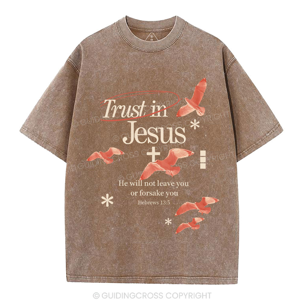 Trust In Jesus Christian Washed T-Shirt