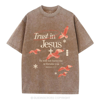 Trust In Jesus Christian Washed T-Shirt