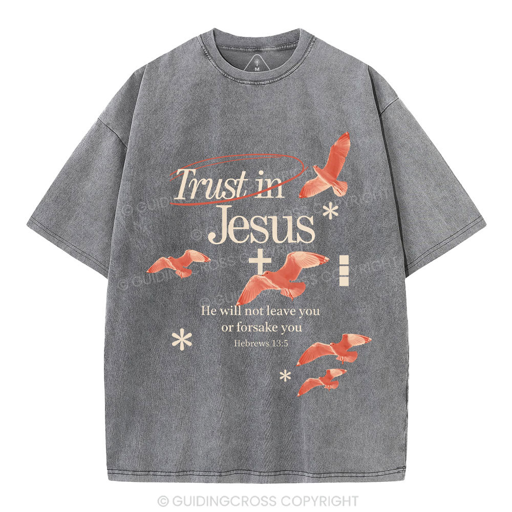Trust In Jesus Christian Washed T-Shirt