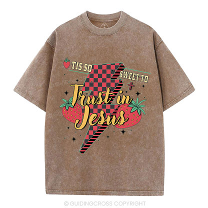 Trust In Jesus Christian Washed T-Shirt