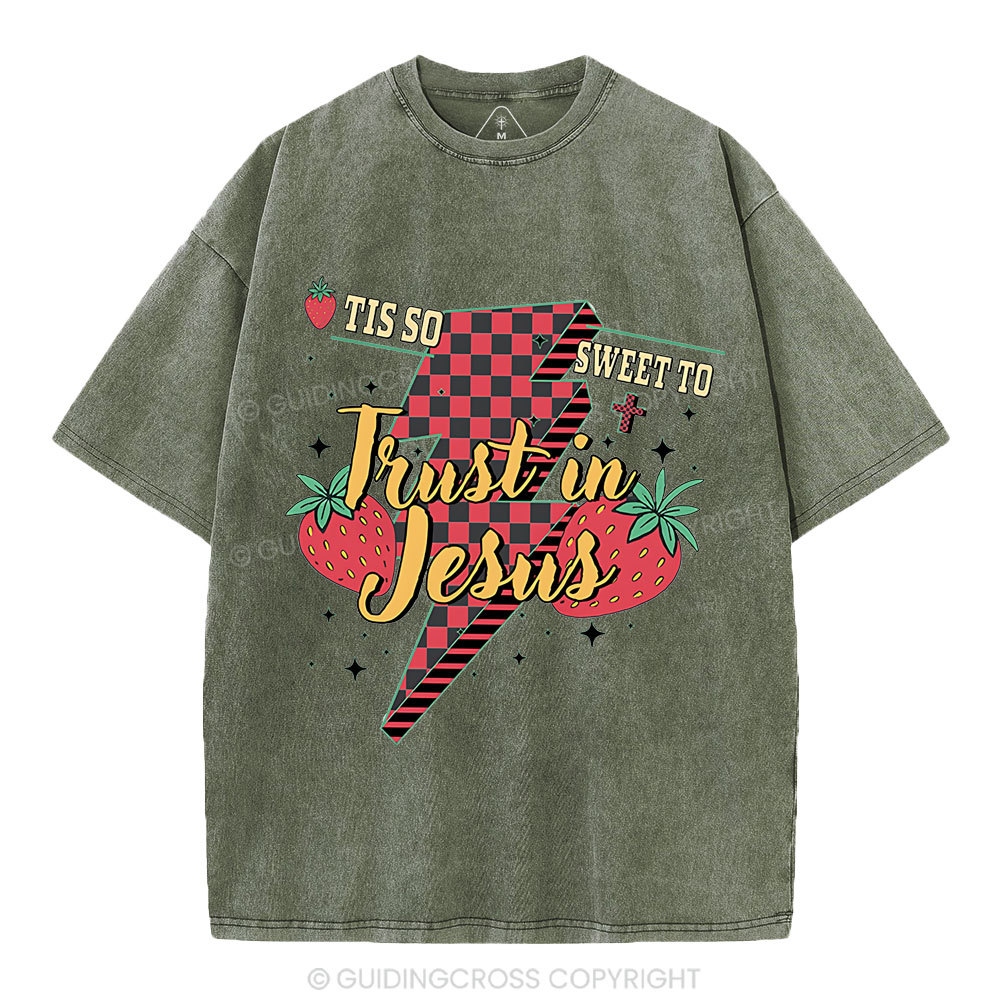 Trust In Jesus Christian Washed T-Shirt